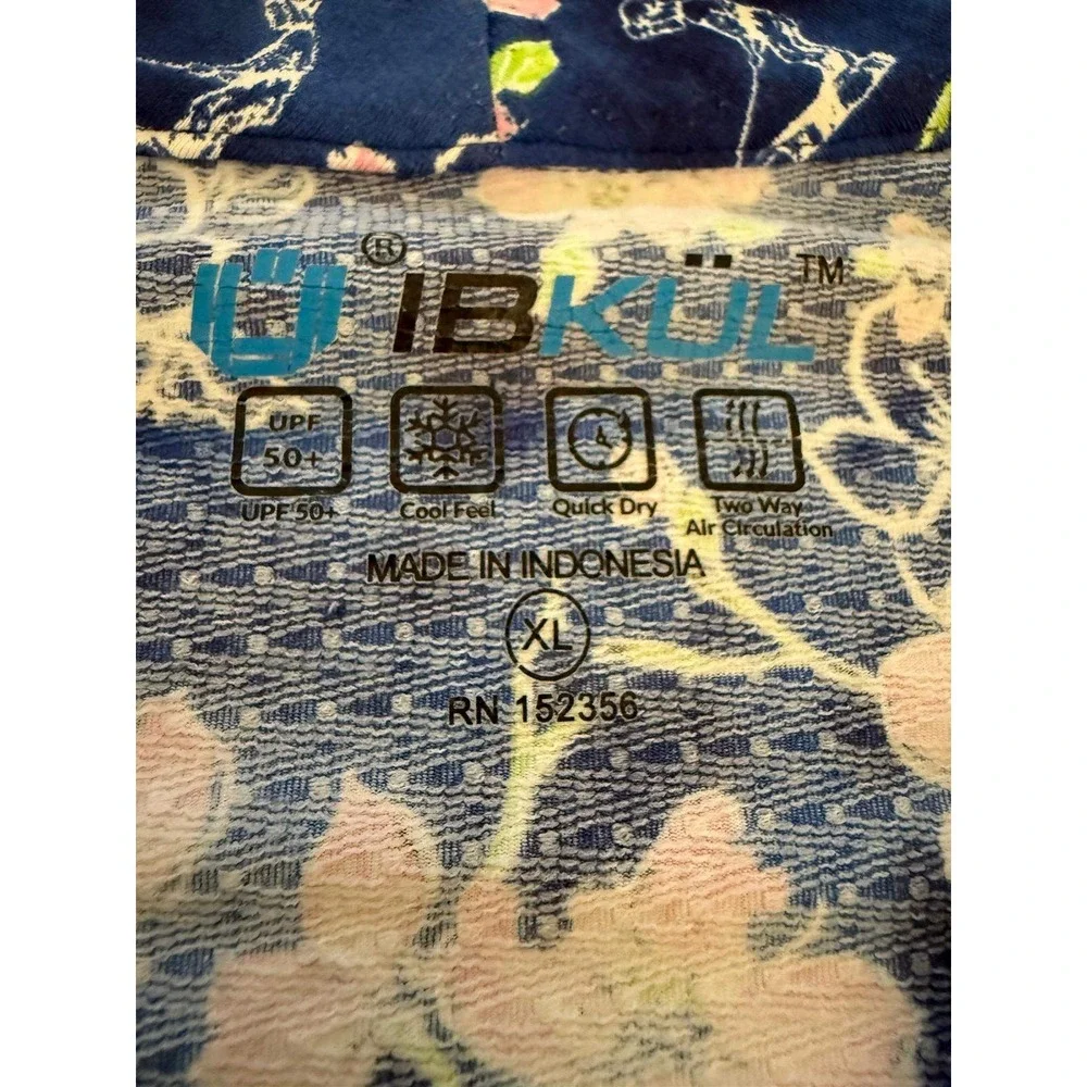 IBKÜL Pinehurst 1895 Golf Dress XL Blue Pink Floral Putter Boy UPF 50+ Cooling - Picture 2 of 8